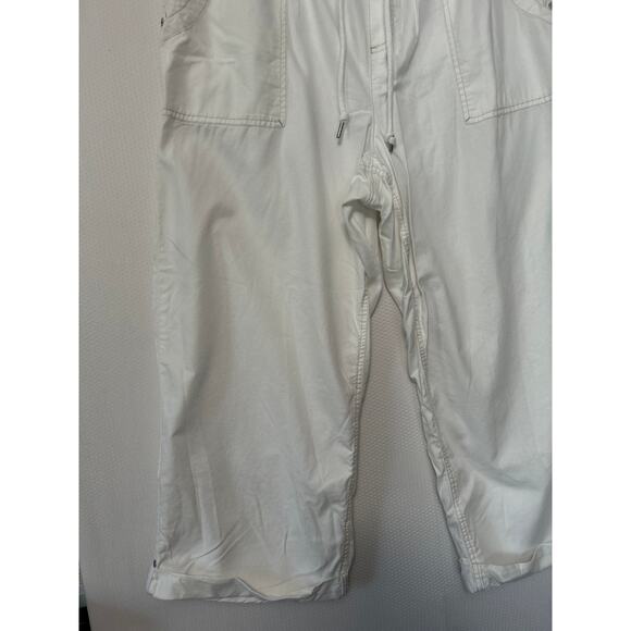 Nautica Women's White Wide Leg Baggy Cropped Drawstring Casual Pants Size XXL - Picture 3 of 9